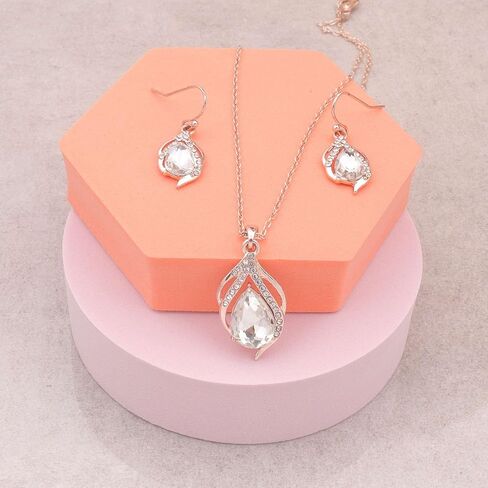Bridesmaid Jewelry Set for Women 1-4-6-8 Sets Teardrop Necklace Earring Set for Wedding Party Gift in Saudi Arabia