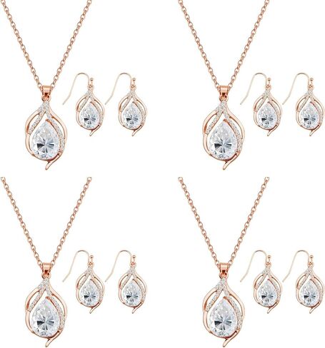 Bridesmaid Jewelry Set for Women 1-4-6-8 Sets Teardrop Necklace Earring Set for Wedding Party Gift in Saudi Arabia