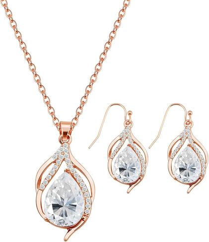 Bridesmaid Jewelry Set for Women 1-4-6-8 Sets Teardrop Necklace Earring Set for Wedding Party Gift in Saudi Arabia