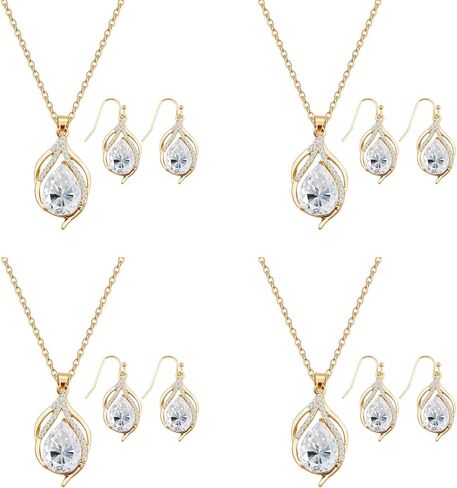 Bridesmaid Jewelry Set for Women 1-4-6-8 Sets Teardrop Necklace Earring Set for Wedding Party Gift in Saudi Arabia