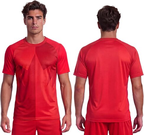 Men's Canada Maple Leaf Soccer Jersey, Short Sleeve Athletic T-Shirt, Red and Black, Sizes S-2XL in Kuwait