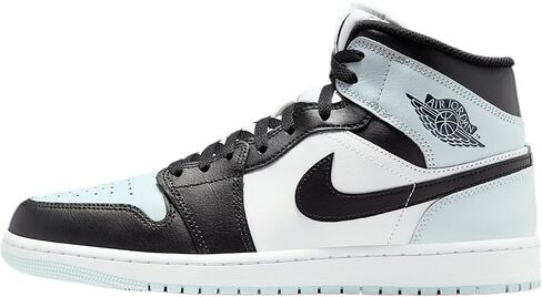 حذاء Air Jordan 1 Mid للرجال (أسود/هالة/أبيض/أزرق مربع) in Kuwait
