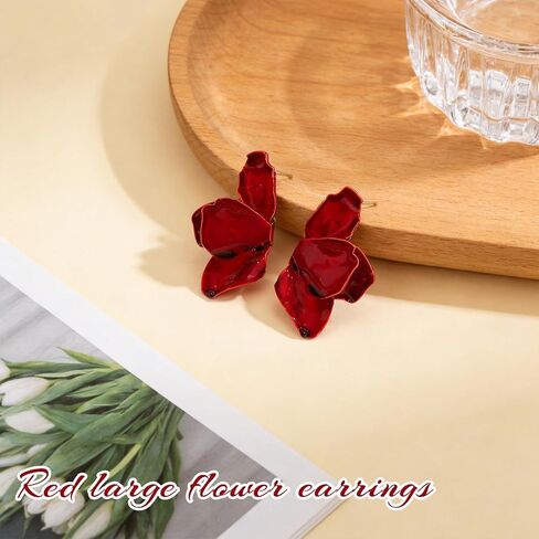 Big Flower Earrings for Women, Floral Dangle Earrings, Bohemian Statement Petal Drop Earrings, Trendy Summer Beach Jewelry Gifts for Wedding, Party, Prom in Saudi Arabia