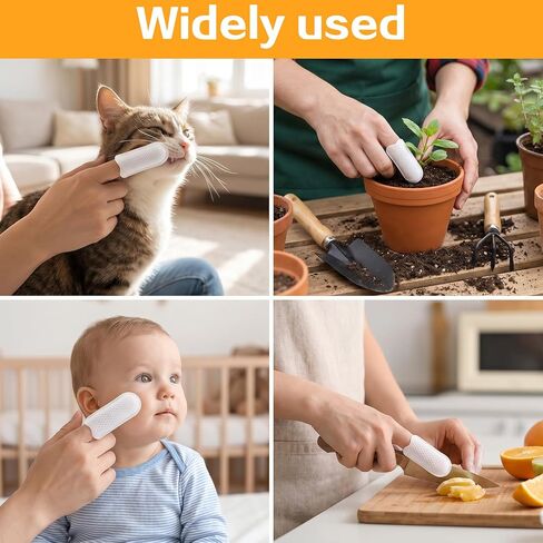 150 Pcs Dogs Cleaning Cloth Fingers Dog Ear Wipes for Pet Cotton Finger Cots Gauze Pads Cots Fingers Gloves Disposable Gauze Sleeve Protection Tips Breathable for Cat Teeth Cleanings Grooming Nail in Kuwait