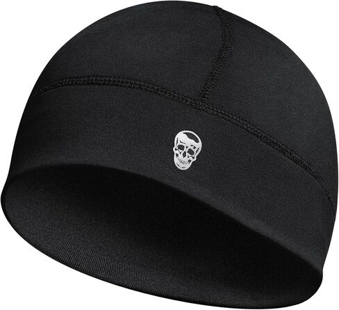 Gymreapers Skull Cap for Men & Women - Lightweight Breathable Helmet Liner Beanie Hat for Cold Weather, Cycling, Running, Outdoor Sports, Motorcycle & Workouts Black in Kuwait
