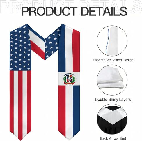 Class of 2026 National Flag Graduation Stole, Multicultural Study Abroad Proud Graduation Sash for College Graduates in Kuwait