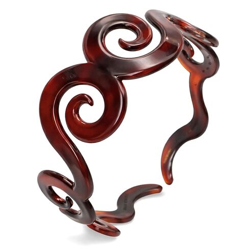 Parcelona French Swirls Wide 1.5" Tortoise Shell Celluloid Acetate Flexible No Slip Sturdy and Durable Hair Clips Hair Headband for Women and Girls, Made in France in Kuwait