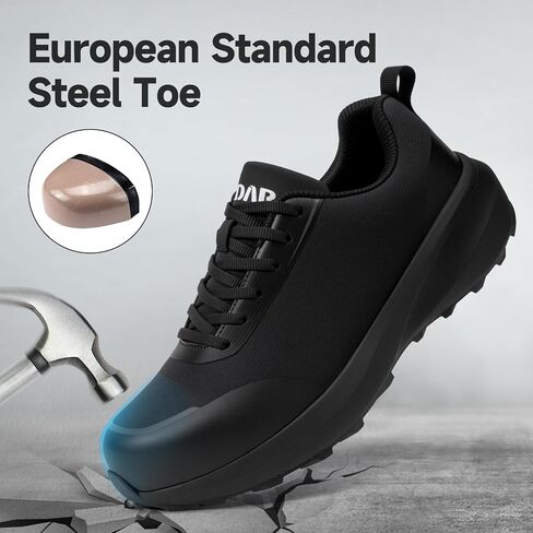 Steel Toe Shoes for Men Non Slip Work Shoes Lightweight Safety Shoes Work Utility Shoes Comfortable Tennis Shoes Construction Shoes Sneakers Arch Support Insoles in Kuwait