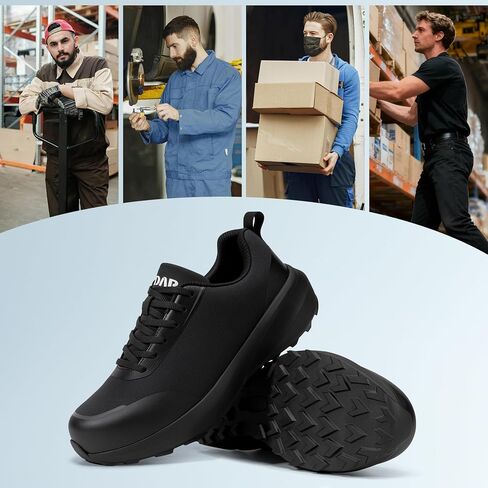Steel Toe Shoes for Men Non Slip Work Shoes Lightweight Safety Shoes Work Utility Shoes Comfortable Tennis Shoes Construction Shoes Sneakers Arch Support Insoles in Kuwait