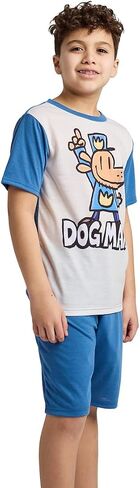 طقم بيجامة للأولاد بطبعة شخصية Dog Man من Bioworld مكون من 4 قطع in Kuwait