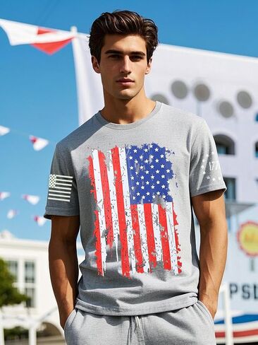 American Flag T-Shirt Memorial Day Red Blue White Star Stripes 1776 Independence Day T-Shirt Size M L XL XXL 3XL in Saudi Arabia