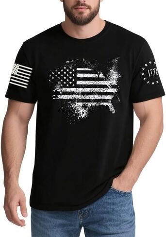 American Flag T-Shirt Memorial Day Red Blue White Star Stripes 1776 Independence Day T-Shirt Size M L XL XXL 3XL in Saudi Arabia