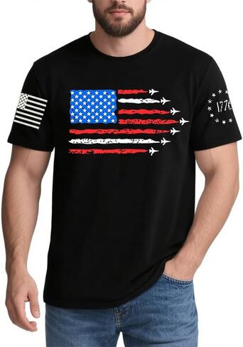American Flag T-Shirt Memorial Day Red Blue White Star Stripes 1776 Independence Day T-Shirt Size M L XL XXL 3XL in Saudi Arabia