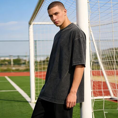 Cotton Oversized T-Shirt for Men, Unisex Short Sleeve Loose Fit Solid Basic Tee, Casual Summer Top – Breathable & Comfortable in Kuwait