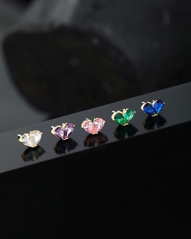 Jewseen 14K Solid Gold Helix Piercing Jewelry Threadless Flat Back Cartilage Earring Studs 14K Gold Push in Tragus Helix Conch Earrings 16G Cartilage Piercing Jewelry for Women in Kuwait