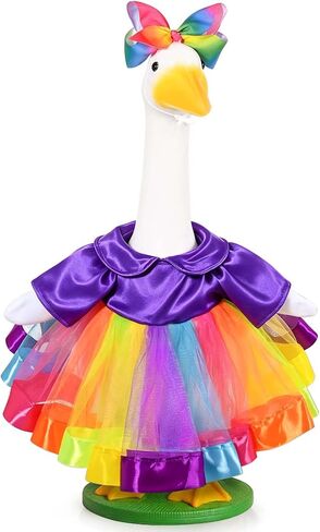 Pride Month Goose Outfit Set Rainbow Tutu Dress with Bow Headband for 23 Inch Porch Goose for Outdoor Lawn Yard Garden Happy Pride Yard Decor in Saudi Arabia