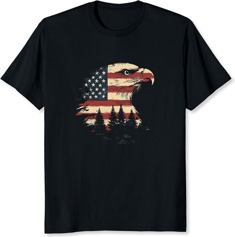 Men's Eagle American Flag Shirt Patriotic USA Shirts for Men 4th of July T Shirts Eagle American Flag Graphic Tee in Saudi Arabia