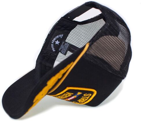 Strip Club Veteran - Funny Trucker Hat Adult One-Size Snap Closure Black in Saudi Arabia