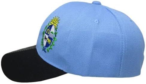 Uruguay Country Light Blue Black White Letter Patch On Side Embroidered Hat Cap in Kuwait