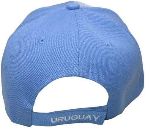 Uruguay Country Light Blue Black White Letter Patch On Side Embroidered Hat Cap in Kuwait
