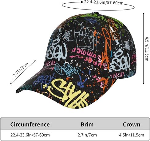 Graffiti Colorful Baseball Cap Snapback Hats Adjustable Trucker Hat for Men Women in Saudi Arabia