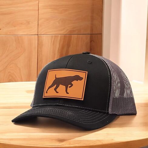 GSP Hat, German Shorthaired Pointer Gifts, Bird Dog Hunting Hat, GSP Gift, Pointer Cap, Trucker Hat, Leather Patch Hat Multi in Saudi Arabia