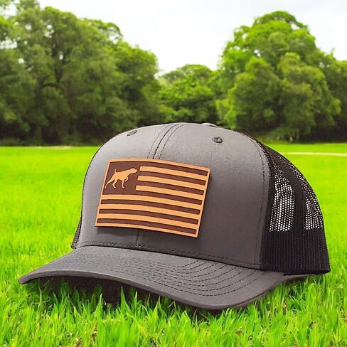 GSP Hat, German Shorthaired Pointer Gifts, Bird Dog Hunting Hat, GSP Gift, Pointer Cap, Trucker Hat, Leather Patch Hat Multi in Saudi Arabia