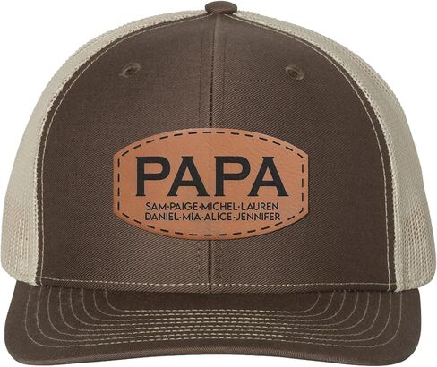 Custom Papa Leather Patch Trucker Hat Personalized Father Baseball Caps for Adult in Saudi Arabia