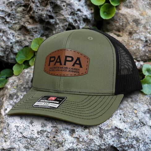 Custom Papa Leather Patch Trucker Hat Personalized Father Baseball Caps for Adult in Saudi Arabia