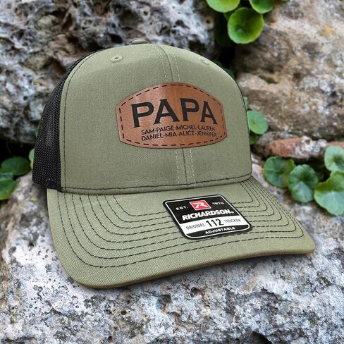 Custom Papa Leather Patch Trucker Hat Personalized Father Baseball Caps for Adult in Saudi Arabia