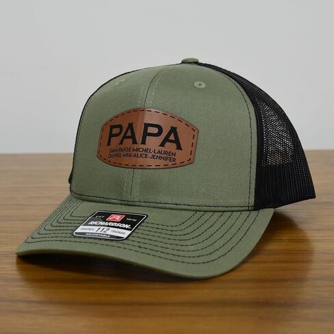 Custom Papa Leather Patch Trucker Hat Personalized Father Baseball Caps for Adult in Saudi Arabia