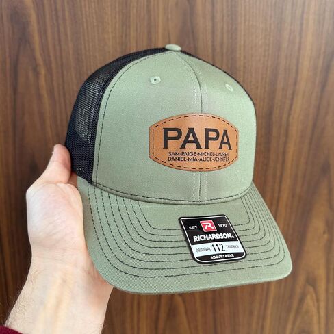 Custom Papa Leather Patch Trucker Hat Personalized Father Baseball Caps for Adult in Saudi Arabia