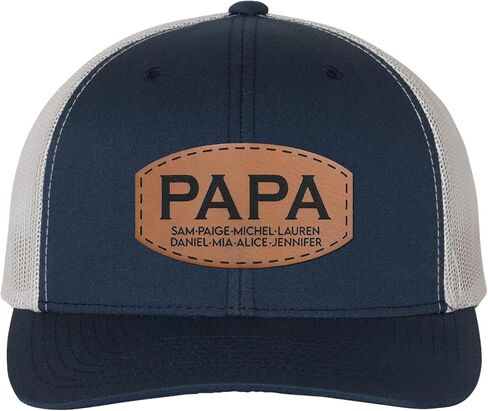Custom Papa Leather Patch Trucker Hat Personalized Father Baseball Caps for Adult in Saudi Arabia