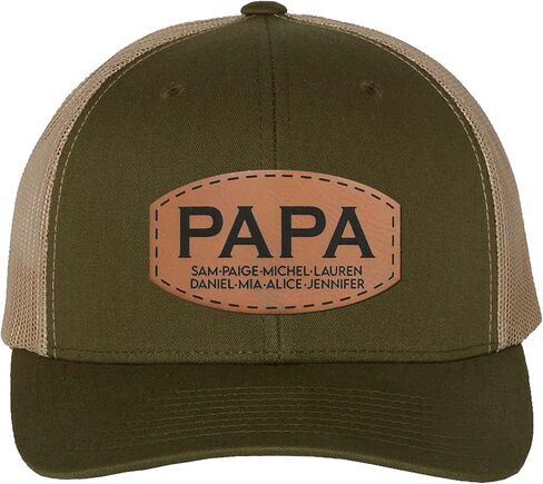 Custom Papa Leather Patch Trucker Hat Personalized Father Baseball Caps for Adult in Saudi Arabia