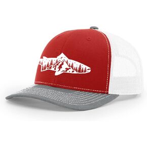 Trenz Shirt Company Men's Outdoors Fishing Trout Scenic Forest Woodland Embroidered Mesh Back Trucker Hat in Kuwait