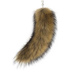 Fluffy Faux Fur Tail Keychain, Pink, Decorative Cosplay Accessory in Saudi Arabia