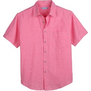 COEVALS CLUB Men's Linen Shirt Short Sleeve Button Down Summer Beach Vacation Wedding Casual Cotton Linen Shirt in Kuwait