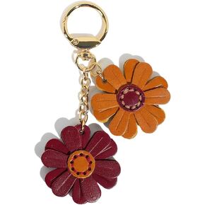 Leather Flower Bag Charm Flower Keychain, Boho Keychain Purse Charms for Handbags Purse Wallet, Cute Floral Key Ring Fit Bohemian Accessories in Saudi Arabia
