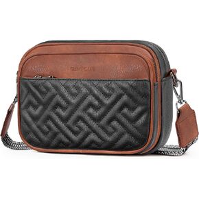 Small Crossbody Bags for Women, Quilted Vegan Leather Crossbody Purse with 8 RFID Card Slots, Adjustable Wide Strap in Saudi Arabia