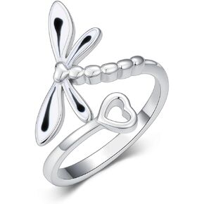 Dragonfly Toe Ring for Women 925 Sterling Silver Blue/Red/Green/Pink/Black/Cyan Dragonfly Open Rings Adjustable Toe Ring Christmas Jewelry Gift in Saudi Arabia
