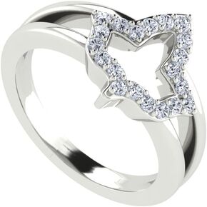 Alpha Kappa Alpha Rings for Women,925 Sterling Silver White Ivy Leaf Ring with White Cubic Zirconia(AKA-R003-White) in Saudi Arabia
