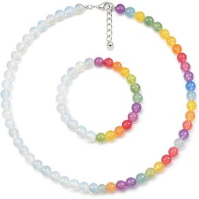 Dopamine Necklace Jewelry for Women UV Reactive Color Changing Beads Necklace Rainbow Colorful Necklaces Summer Sun Dresses 2026 Vacation Outfits Beach Essentials Accessories in Saudi Arabia
