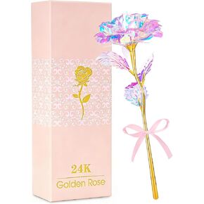 Befinr Galaxy Glass Rose Flower, Forever Eternal Rose in Gift Box, Preserved Crystal Rose Home Decor, Birthday Gifts for Women Mom Grandma Wife Girlfriend in Saudi Arabia