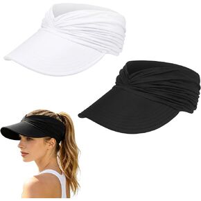 2 Pcs Sun Visor Hats Wide Brim Sports Cap Ponytail Friendly Hat with UPF 50+ UV Protection for Women Summer Casual Outdoor Golf Tennis Hiking Workout Multi in Saudi Arabia
