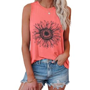 Graphic Tank Tops Women Sleeveless Tops Summer Vacation Vintage Shirt in Saudi Arabia