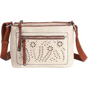 Lady Conceal Hailey Concealed Carry Crossbody Bag – Chic Faux Leather Purse with Lockable Compartment & Adjustable Strap (Bone) in Saudi Arabia