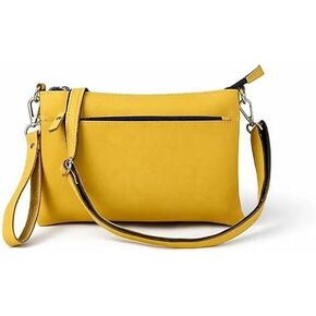 Leather Women's Crossbody Sling Bag, Mustard Yellow, Full Grain Premium Leather, Detachable Shoulder Strap in Saudi Arabia
