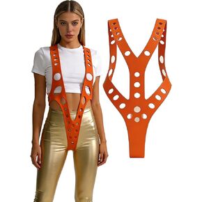 WELLMILLER Women's Novelty Orange Suspenders Harness Costume Props for Halloween Role Play (Silicone) in Saudi Arabia