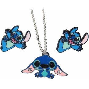 New Horizons Production Disney's Lilo & Stitch Stitch Metal Stud Earrings & Necklace in Saudi Arabia