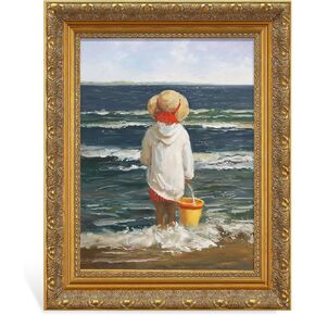 Solid Wood Frame for 8x10 Canvas Paintings, Finished Antique Gold Ornate Canvas Frame for Oil Painting Art Prints Home Living Room Wall Decor (No Glass & Backboard) in Saudi Arabia